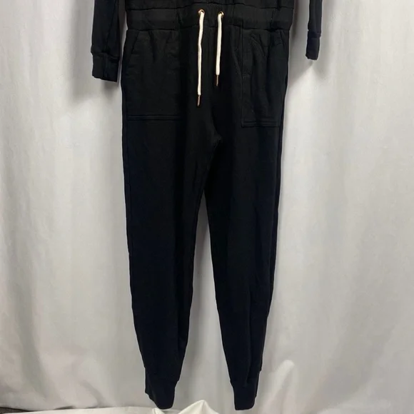 MONROW Revolve Supersoft Fleece Hooded Jumpsuit - Black - Size Small - Picture 5 of 16